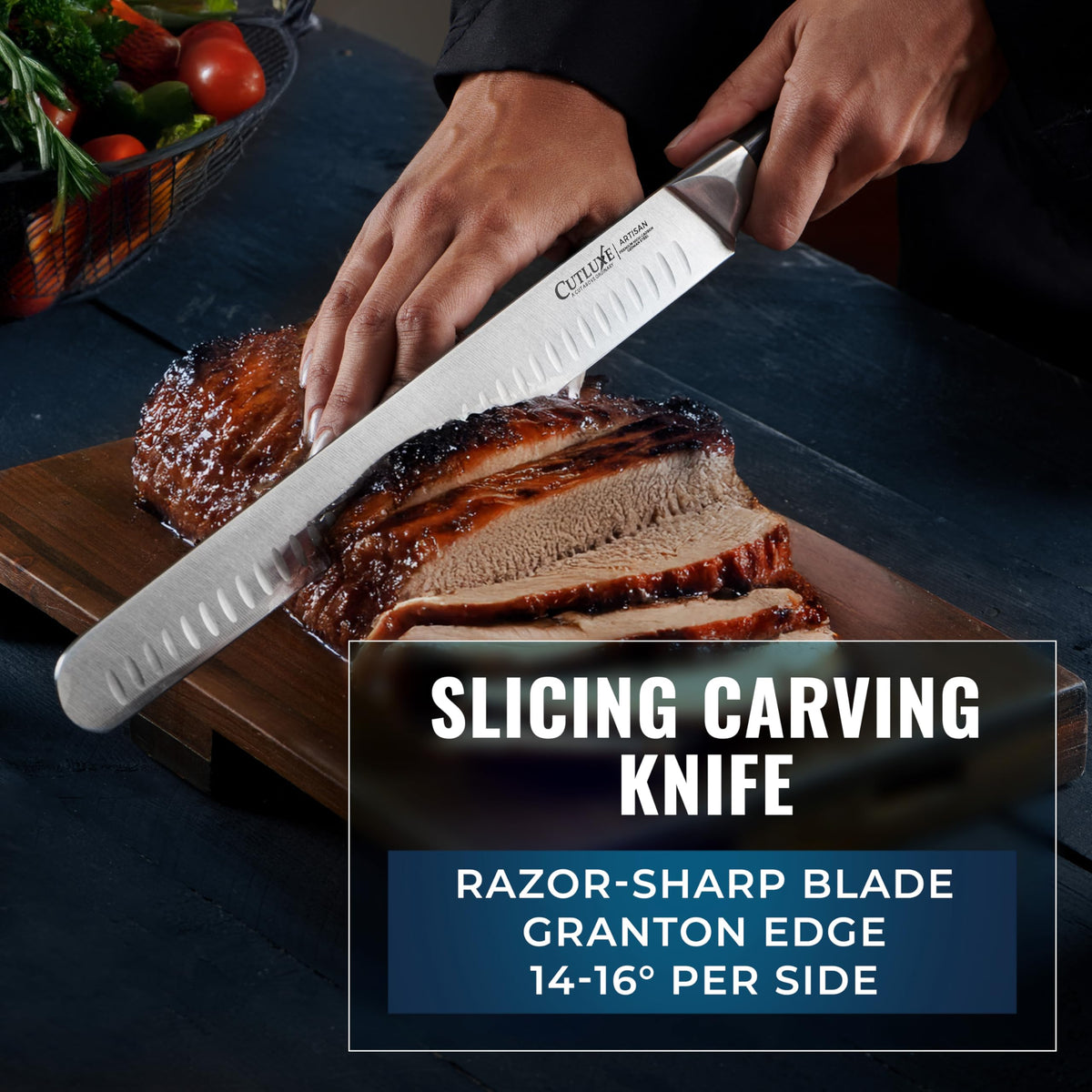 Cutluxe boning knife performs precise trimming and filleting