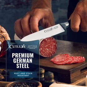 Cutluxe Chef Knife Set in action for daily kitchen prep and meals.