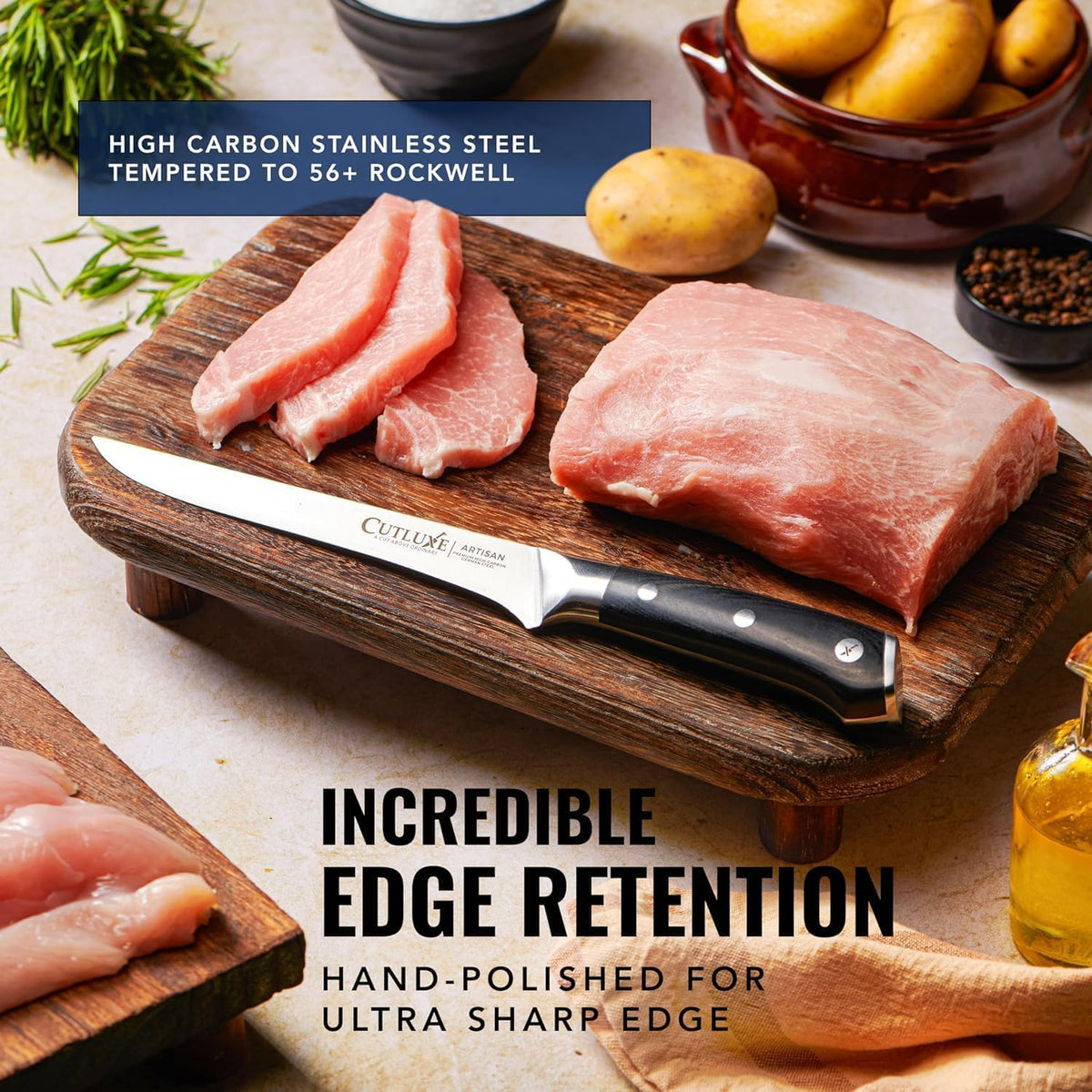Cutluxe meat cutting set ideal for barbecues and roasts
