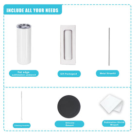 CWRIEB skinny 20oz sublimation tumbler with crisp white finish.