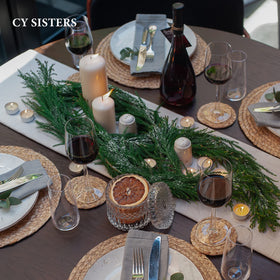 CY SISTERS placemats outdoors keep surfaces protected during gatherings.