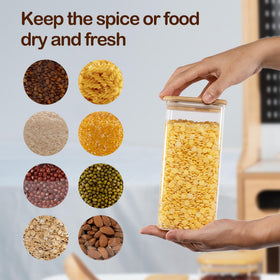 D2scrma transparent square container shows contents at a glance for quick restocking.