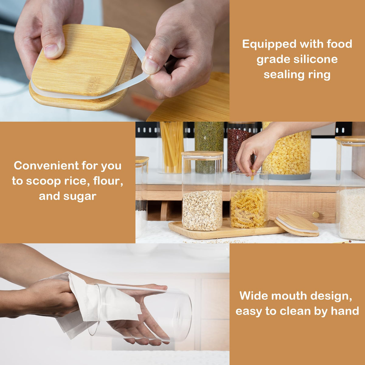 D2scrma wide-mouth opening for effortless scooping and pouring