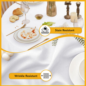 DailySet wedding scene with white round tablecloth on round table