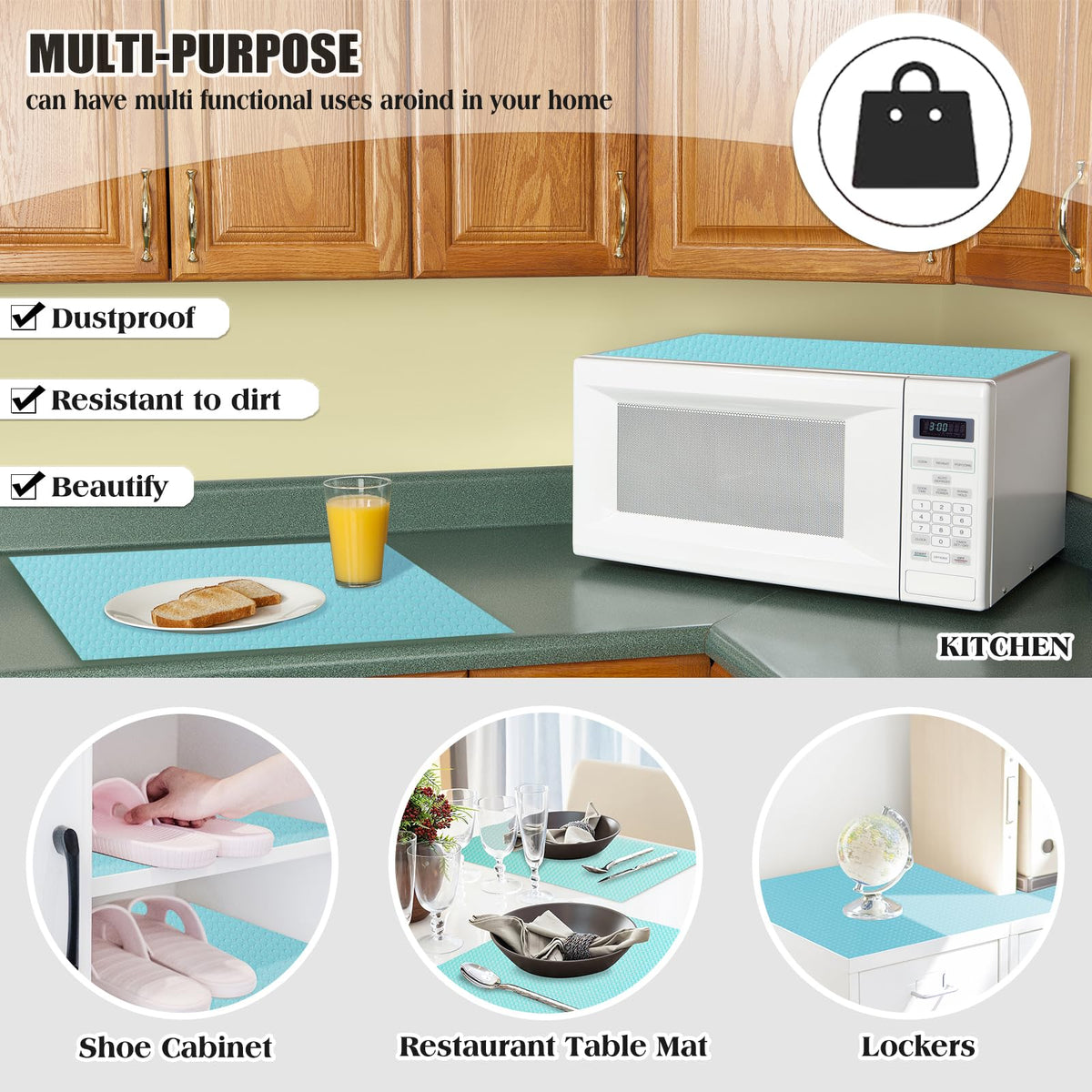 Daixers blue fridge mats enhance fridge organization and ease of use.