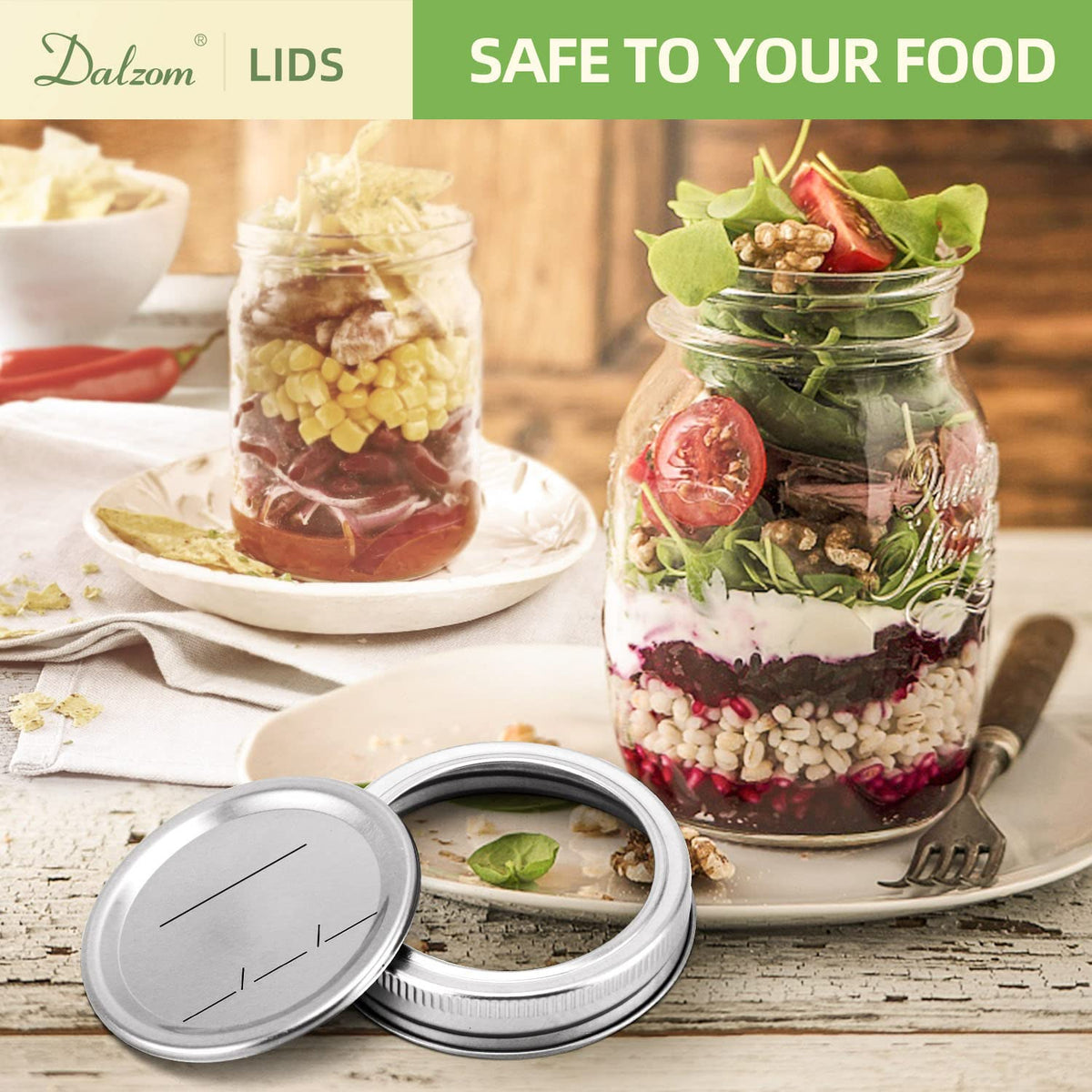 Dalzom BPA-free silicone seals ensure safe airtight closure on jars