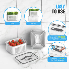 Damynuo airtight lids and removable colander for reduced moisture