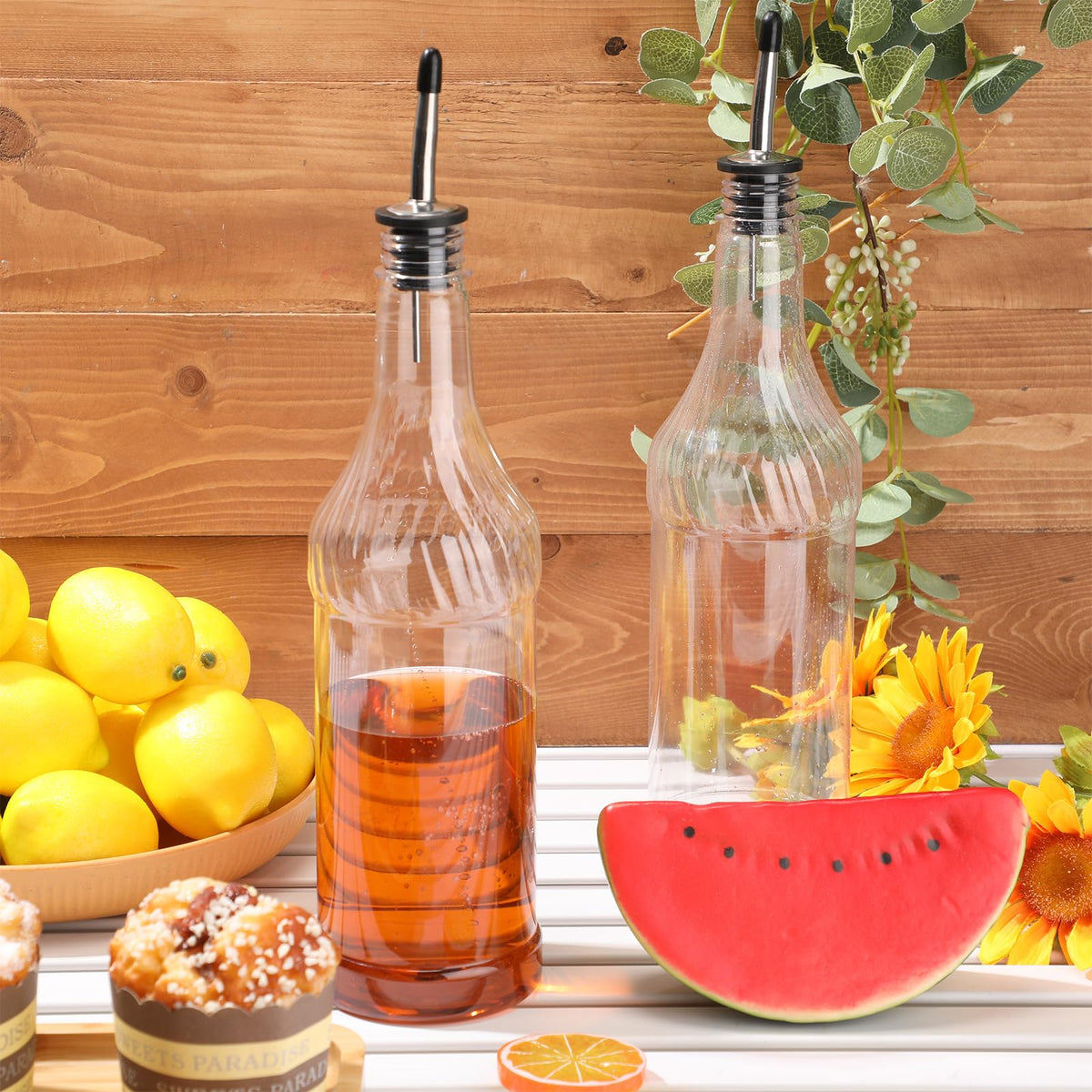 Dandat secure caps seal bottles for fresh, mess-free storage.