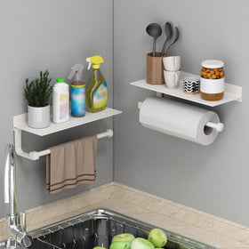 Wall-mounted kitchen setup demonstrates easy towel access during cooking tasks.
