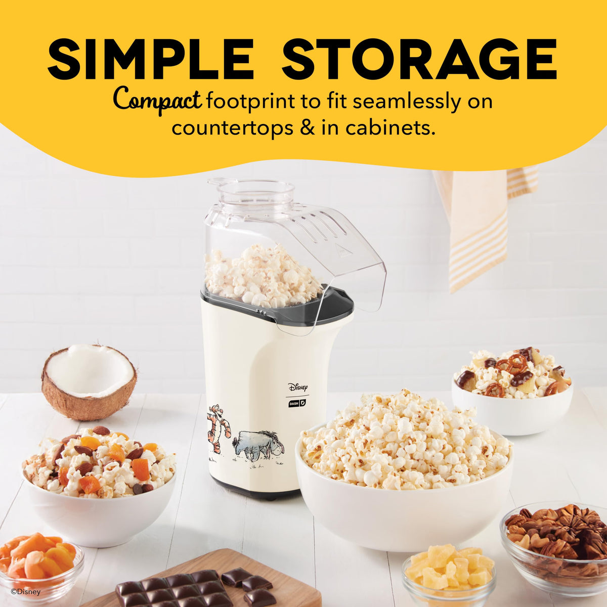 DASH popcorn ready for sharing during a cozy movie night.