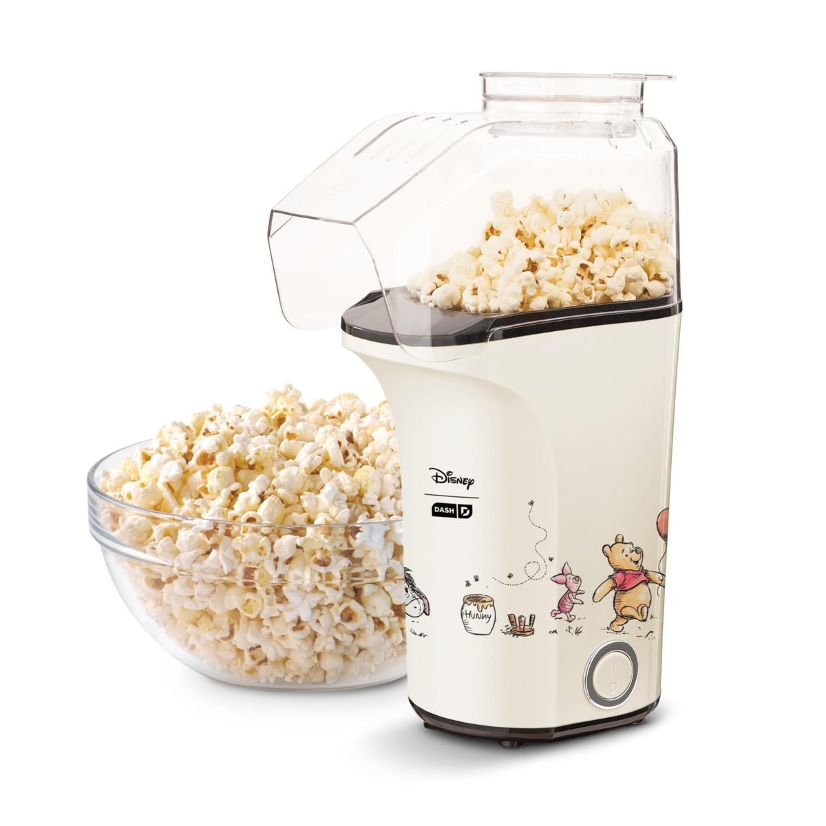 DASH Disney Fresh Pop Popcorn Maker on counter ready for a movie night.