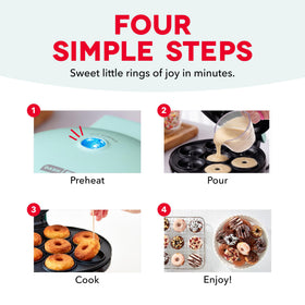 DASH Mini Donut Maker compact design fits small kitchens.