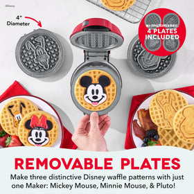 Dash MultiMaker mini maker with pre-heating indicator signaling ready waffles.