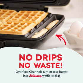 DASH No-Drip Waffle Maker indicator light shows when ready