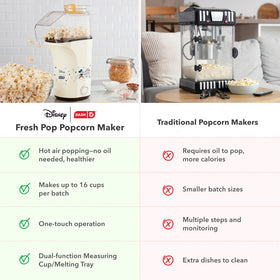 Non-slip feet keep the popcorn maker steady during use