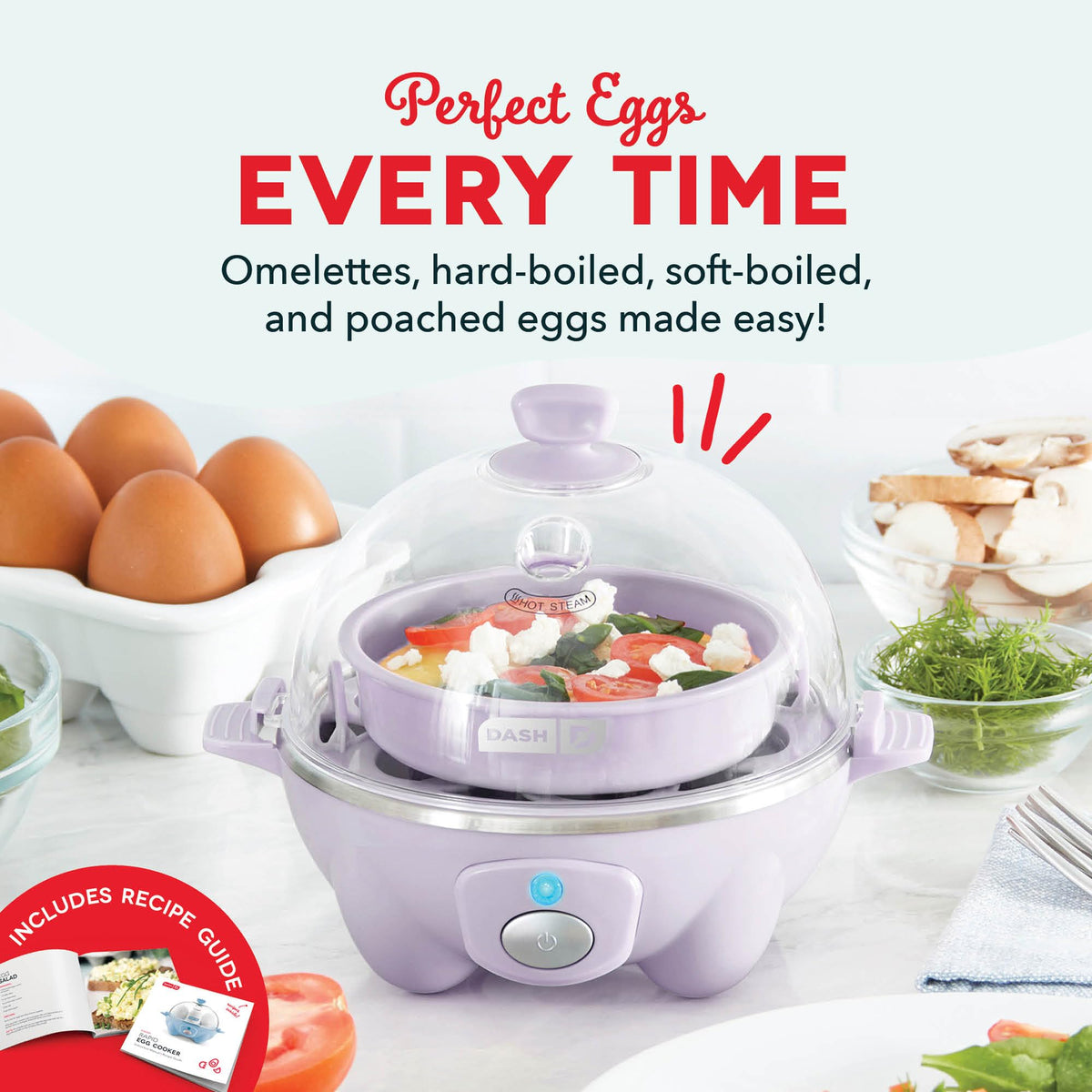 DASH Rapid Egg Cooker egg holder secures eggs for even cooking