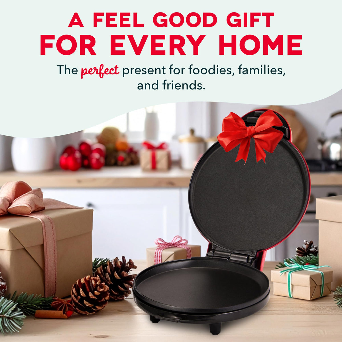 DASH Round Express Electric quick-heat-up enables speedy morning routines.