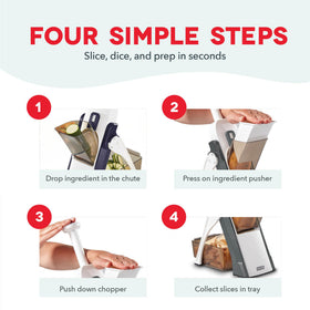 Dash Safe Slice Mandoline fits neatly on counters and cabinets for easy access.
