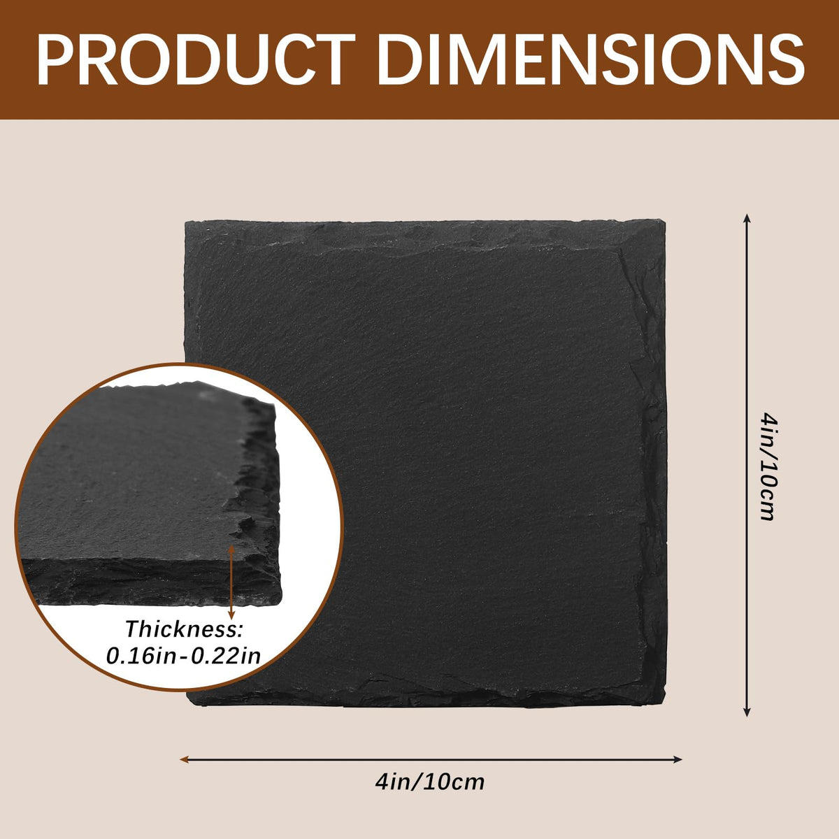 DASSNANE slate coaster anti-slip bottom protects surfaces.