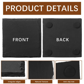 DASSNANE slate coaster-non-slip-bottom keeps drinks steady and protects surfaces.