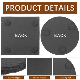 DASSNANE slate coaster square 4-inch laser engraving-ready surface for customization