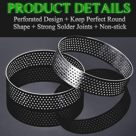 DATANYA 12-pack perforated tart rings ready for professional bakery setups.