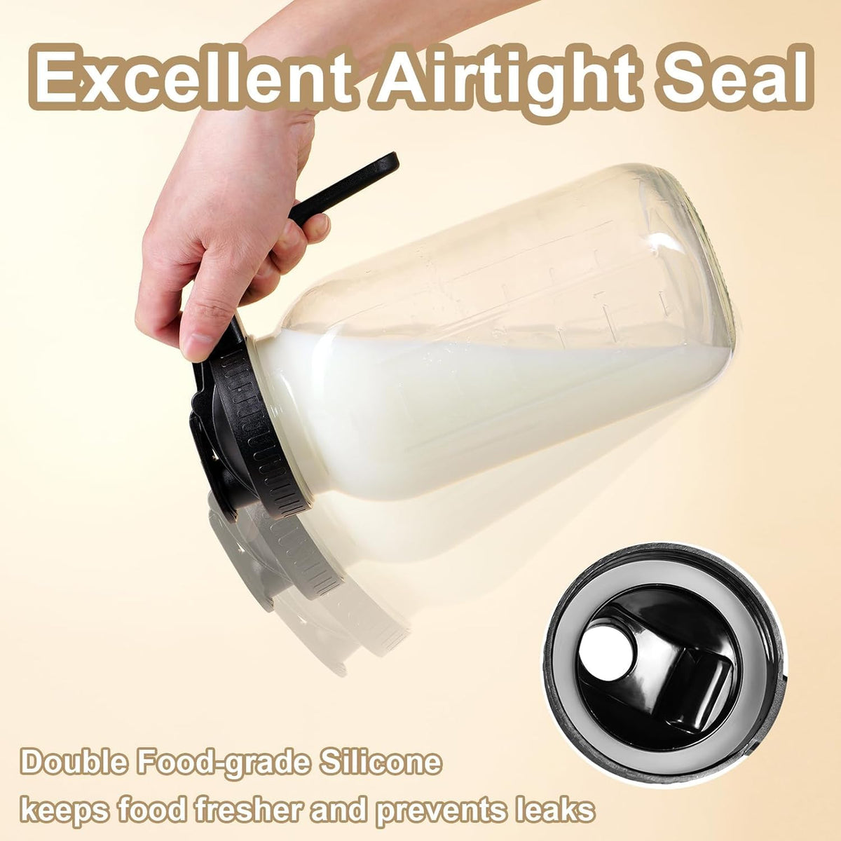 DAZHICN clear borosilicate glass juice jug shows contents while staying durable.