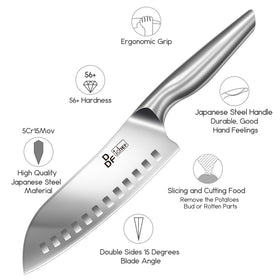 DDF iohEF Santoku knife handle with ergonomic grip