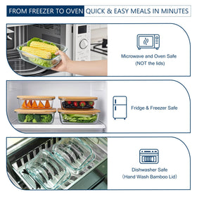 DE bamboo lid with seal ensures freshness and easy airtight storage.