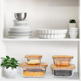 DE clear glass helps identify contents at a glance.