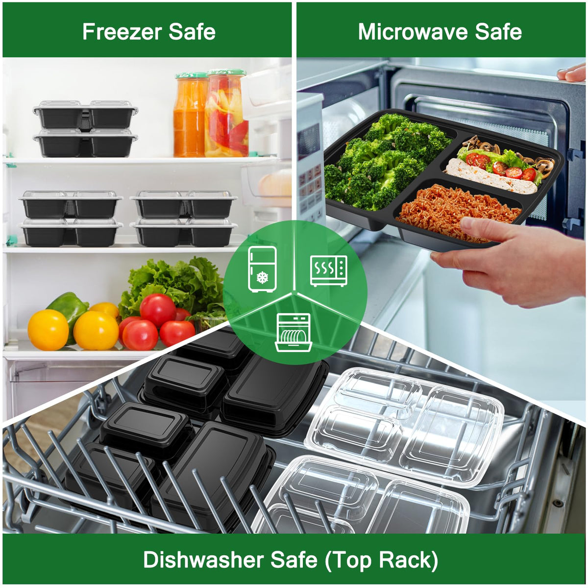 Dealusy top-rack dishwasher-safe containers simplify cleanup after meals.