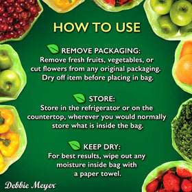 Debbie Meyer GreenBags 40-pack versatile sizes fit bulk and produce storage