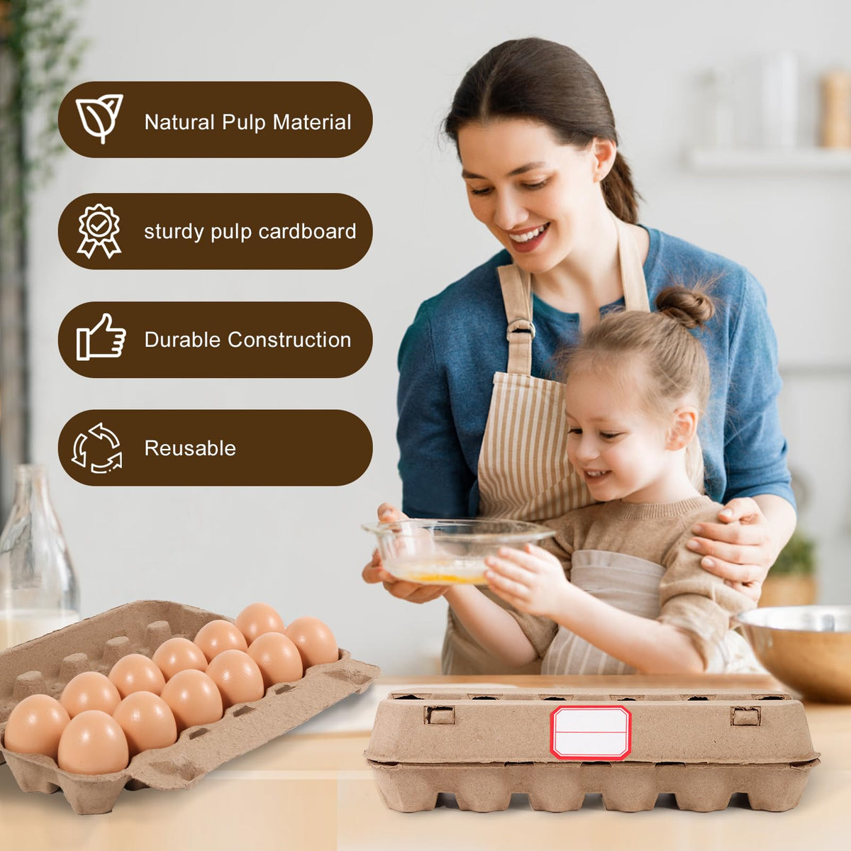 DecarDamai 24-pack egg carton set ideal for bulk storage.