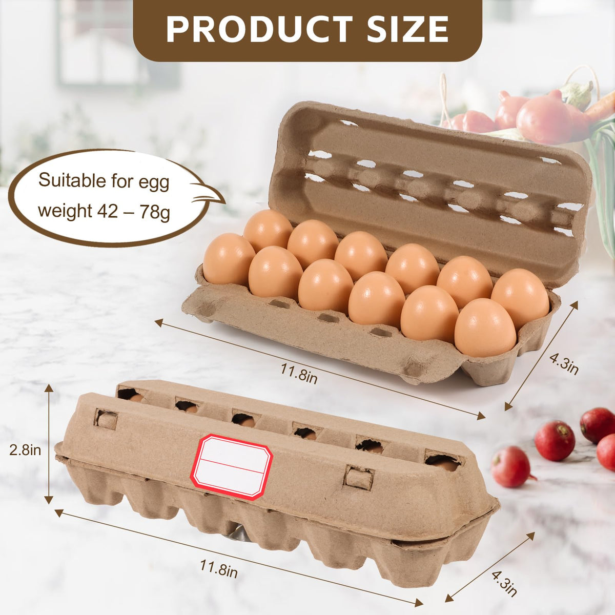 DecarDamai egg carton interior pillars provide stability during handling.