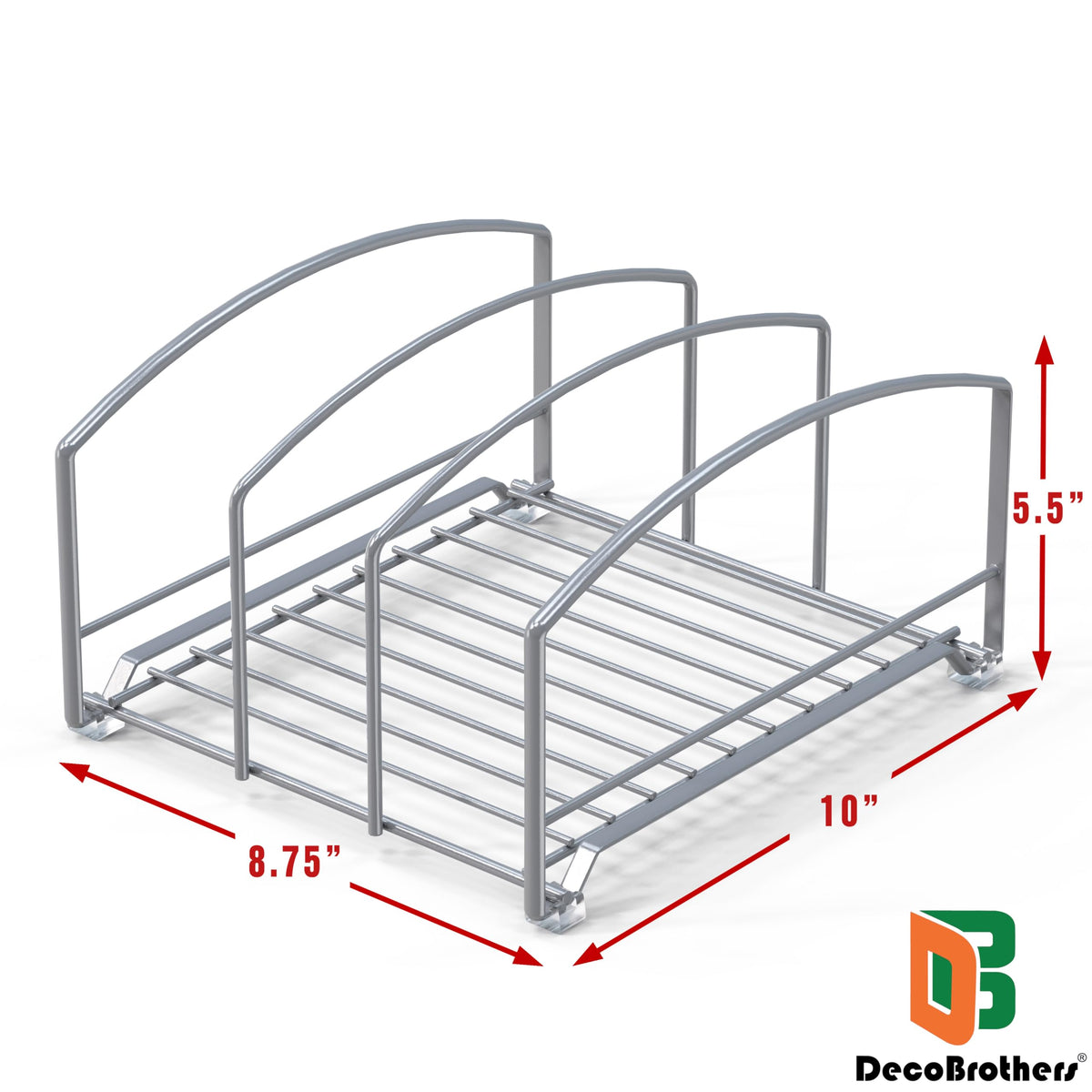 Deco Brothers 3-slot cabinet organizer in use helps reduce kitchen clutter