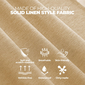 Decorelia wipe-clean design demonstrated with damp cloth for quick spill removal.
