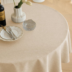 Decorelia linen-style fabric closeup showing wrinkle-free surface and durable protection.