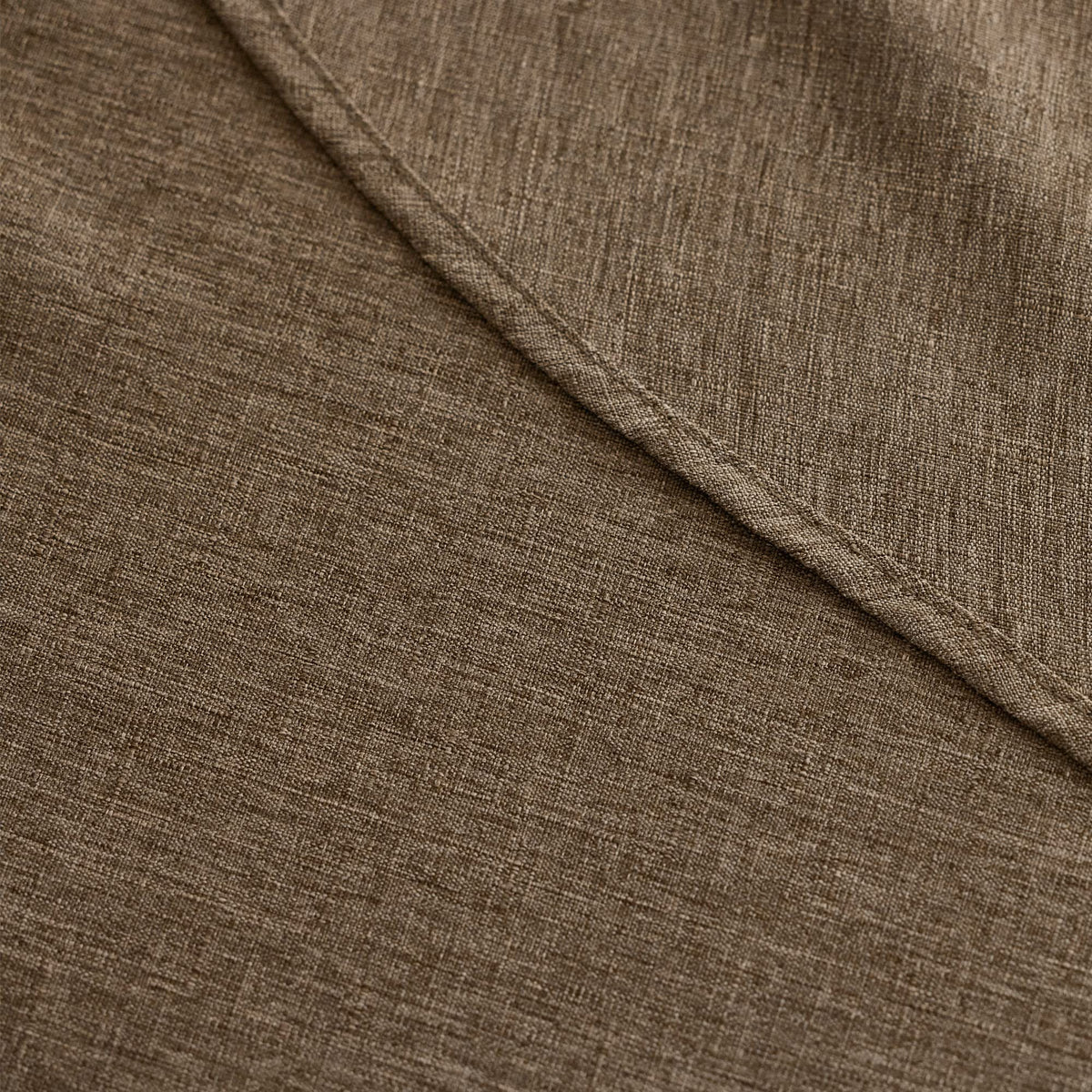 Decorelia round tablecloth suitable for kitchen or patio use in coffee color.