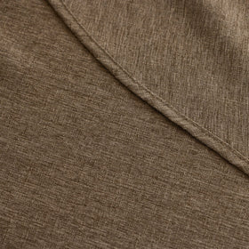 Decorelia round tablecloth suitable for kitchen or patio use in coffee color.