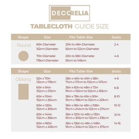 Decorelia beige tablecloth suitable for weddings and special occasions.