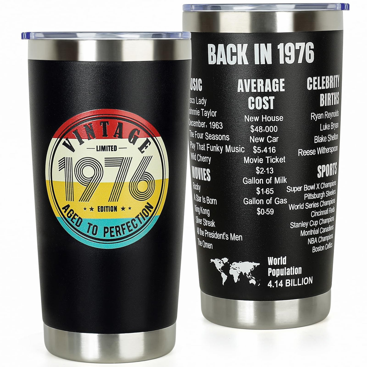 DECZHIYU 50th birthday tumbler with 1976 design, a stylish milestone keepsake
