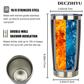 Double-wall vacuum insulated tumbler keeps drinks hot or cold longer