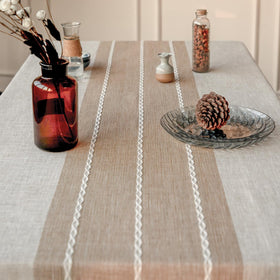 Deep Dream cotton-linen fabric with wrinkle-free texture and easy care.