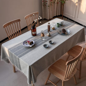 Deep Dream tablecloth waterproof weave protects the surface from spills during meals.