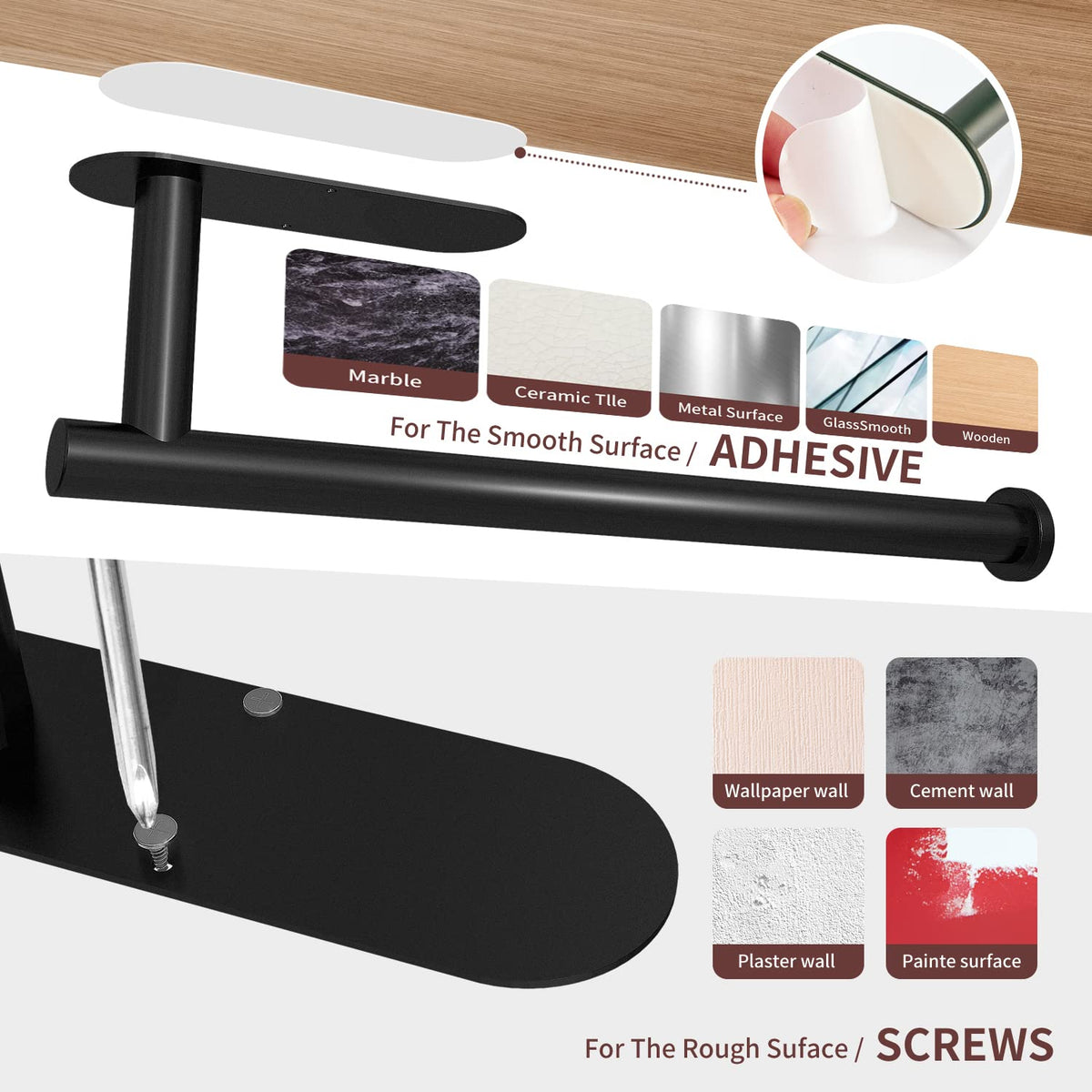 DEKAVA rustproof under-cabinet towel holder ready for daily kitchen use.