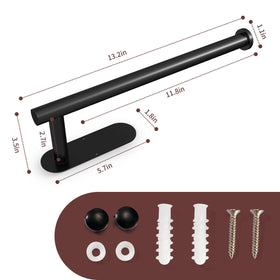 DEKAVA wall-mount towel holder in BlackA eliminates countertop clutter.