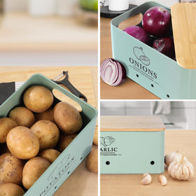 Dekosilave wooden lid secures each container with natural style.