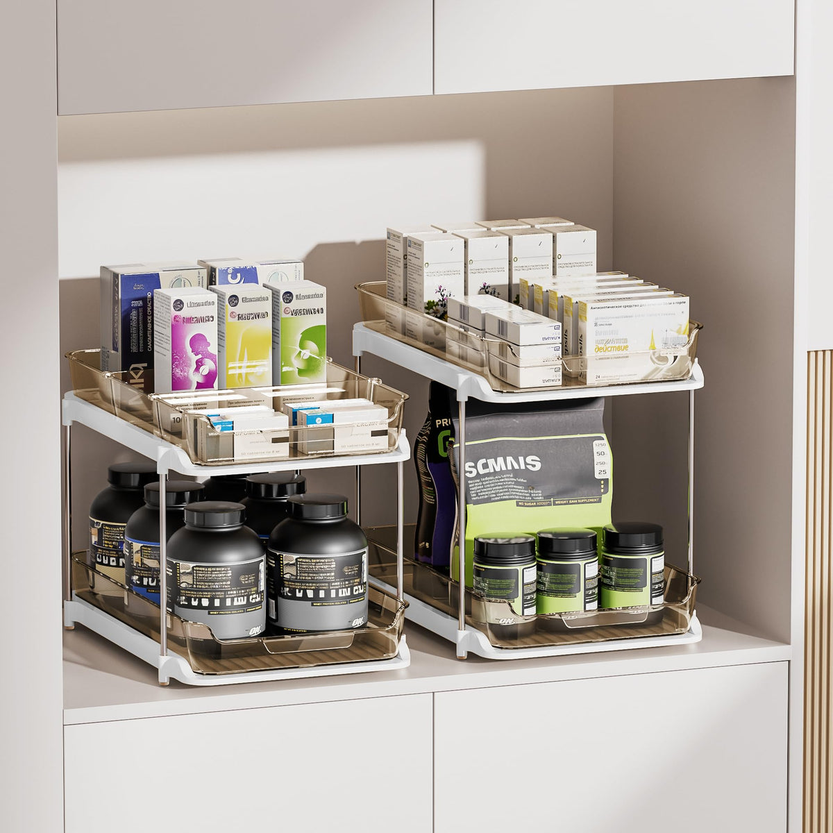 Delamu anti-slip base keeps the organizer steady during use.