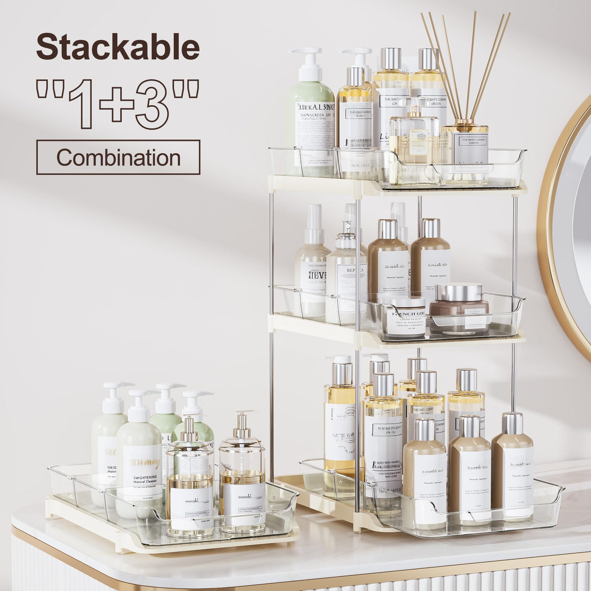 Delamu movable divider system for customizable compartments and spacing.
