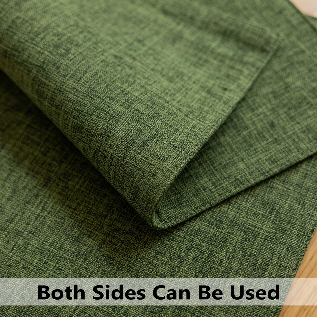 Demetex Green placemats provide heat and scratch protection during family meals.